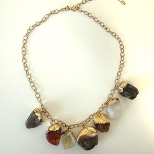 Gold and Stone Pendant Necklace
